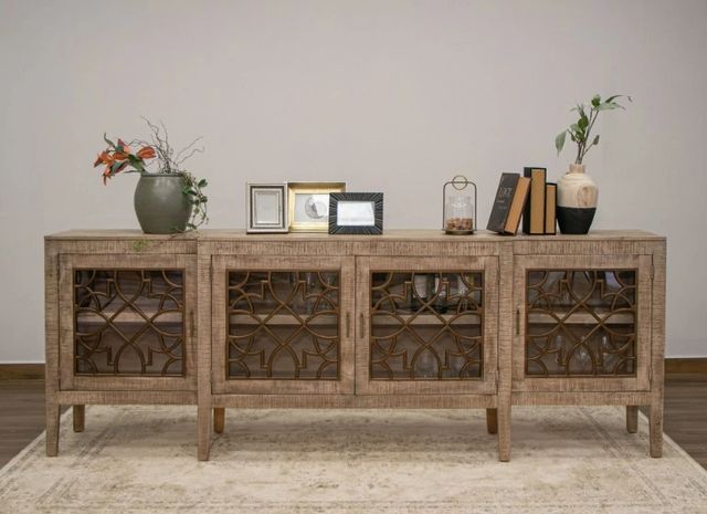 International Furniture Direct Mandala Brown 4-Door Console-1