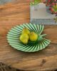 A & B Home Green Leaf Large Decorative Plate-2