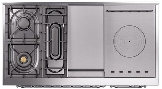 Ilve® Nostalgie II Series 48" Midnight Blue Pro Style Dual Fuel Range-3
