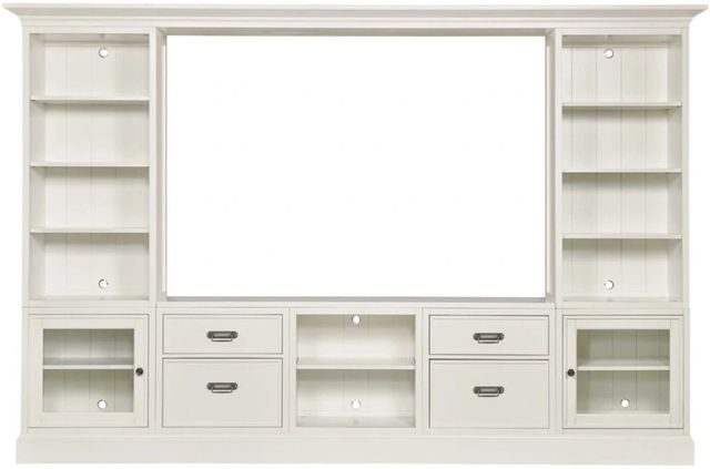 Hammary® Structures White Quintuple Storage Entertainment Wall-0