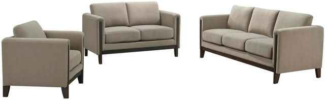 Coaster® Islington 3-Piece Taupe Upholstered Panel Arm Sofa Set-0