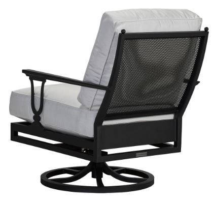 Lane Venture® Winterthur Estate Obsidian Black Swivel Rocker Mesh Back Lounge Chair-1