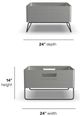Flexsteel® Nova Brushed Stainless Steel Outdoor Firepit-4