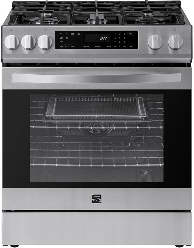 Kenmore® 30” Stainless Steel Front Control Slide-In Gas Range-0