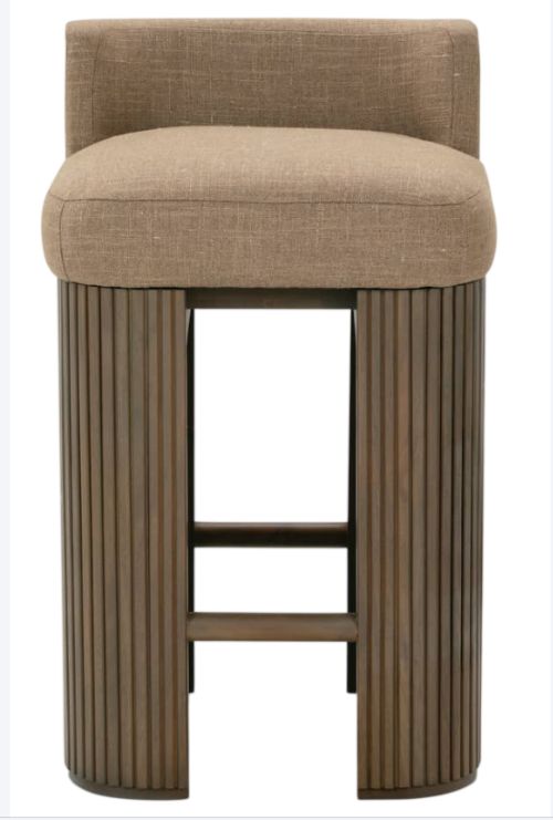 Rowe® Customizable Kindred Low Back Barstool in Sesame Legs-1