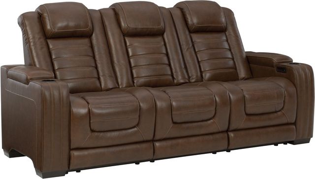 Signature Design by Ashley® Backtrack Chocolate Power Reclining Sofa-0