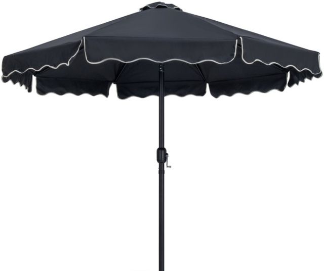 Meridian Furniture Amalfi Black Aluminum Outdoor Patio Umbrella with Matte Black Pole-0