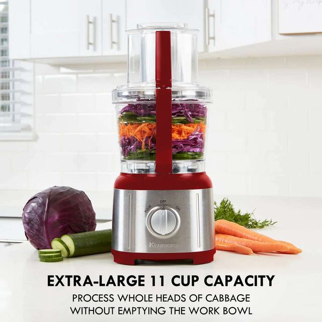 Kenmore® 11 Cup 500W Red Food Processor and Vegetable Chopper-4