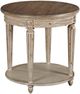 Hammary® Southbury Brown Round End Table with White Base-0