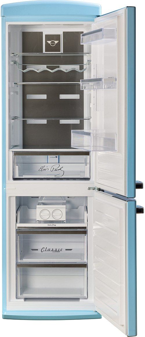 Unique® Appliances Elvis Classic Retro 24" 12 Cu. Ft. Presley Blue Counter Depth Bottom Freezer Refrigerator-1
