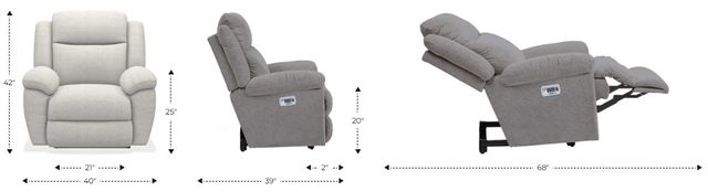 La-Z-Boy® Joel Charcoal Power Wall Recliner with Headrest and Lumbar-2