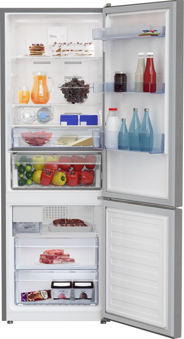 Beko 24" 11.2 Cu. Ft. Fingerprint-Free Stainless Steel Counter Depth Bottom Freezer Refrigerator-2