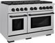 ZLINE Autograph Edition 48" Satin Stainless Steel Pro Style Gas Range with Matte Black Accents-3