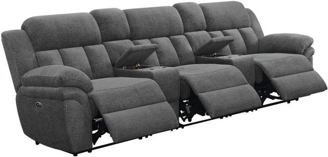 Coaster® Bahrain 5-Piece Charcoal Power Reclining Theater Seating-0