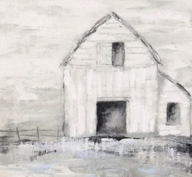 Stylecraft Iowa Barn Beige/Light Gray/Off-White Wall Art-1