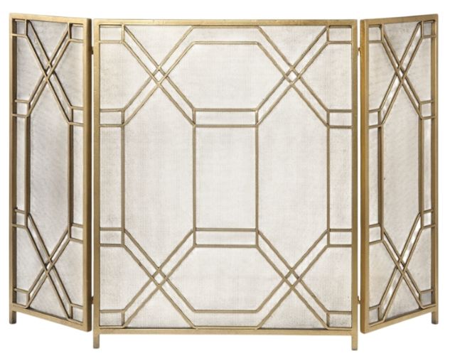 Uttermost® Rosen Antique Gold Leaf Fireplace Screen-0