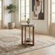 Liberty Furniture Danby Alabaster Chairside Table with Nutmeg Base-1
