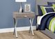 Monarch Specialties Inc. Dark Taupe 24"H Accent Table with Chrome Metal Legs-1