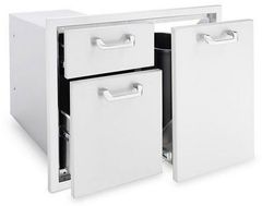 LYNX® Professional 30" Stainless Steel Trash Center & Double Drawer Combo