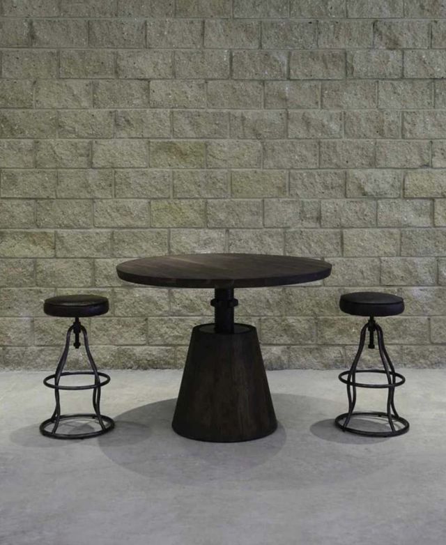 LH Home Seating Coachella Bowie Black/Gunmetal Adjustable Stool-1