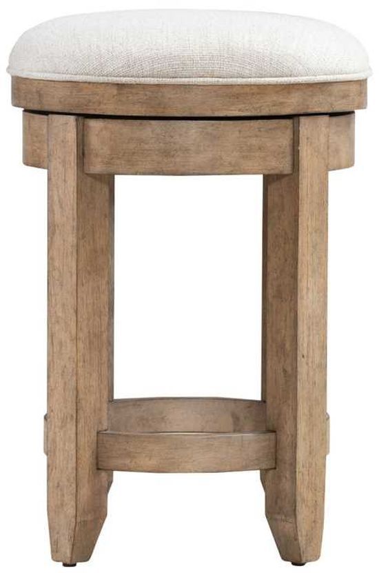Liberty Furniture Millstone Nutmeg/Porcelain Upholstered Console Swivel Stool-2