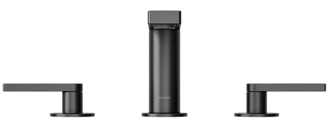 KOHLER® Composed® Matte Black Widespread Bathroom Sink Faucet with Lever Handles-1