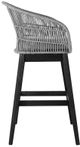 Armen Living Tutti Frutti Black/Gray Fabric/Rope/Wood Outdoor Bar Stool-4