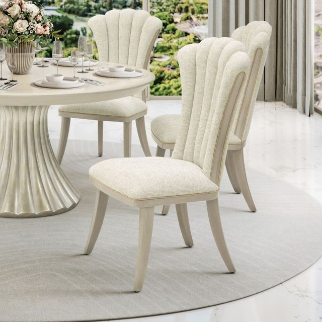 Michael Amini® Fantosini Silver Leaf Dining Side Chair-1