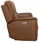 Flexsteel® Henry Caramel Power Reclining Loveseat with Console and Power Headrests-3