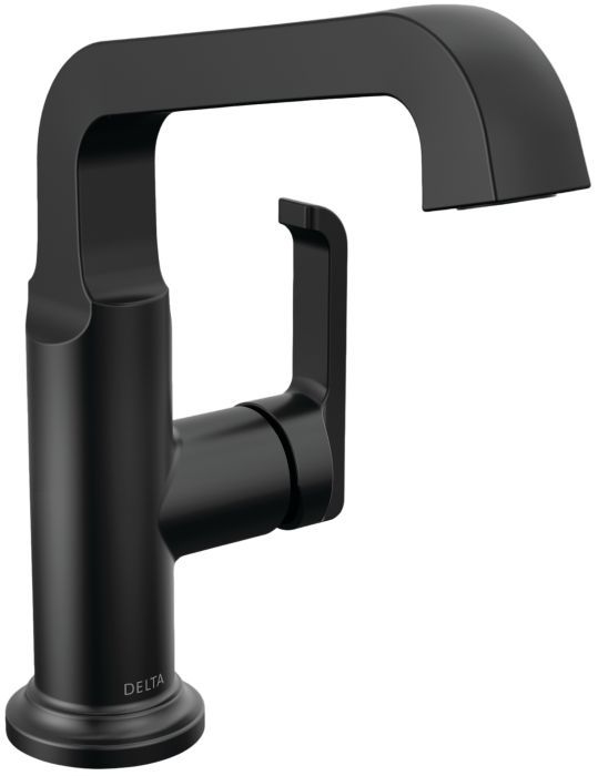 Delta Tetra™ Matte Black Single Handle Mid-Height Vessel Bathroom-0