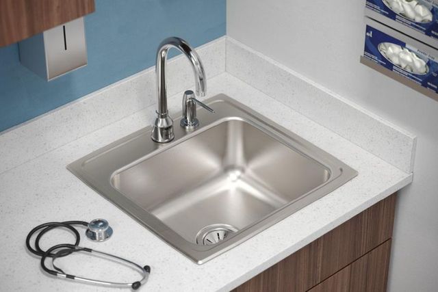 Elkay Lustertone® Classic Lustrous Satin 19-1/2" x 19" x 7-1/2" MR2-Hole Single Bowl Drop-In Sink-2