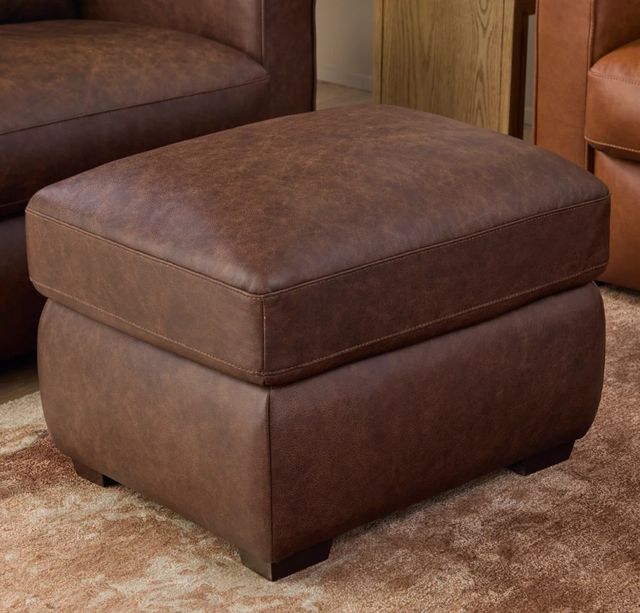 Flexsteel® Hudson Woodland Leather Ottoman-1