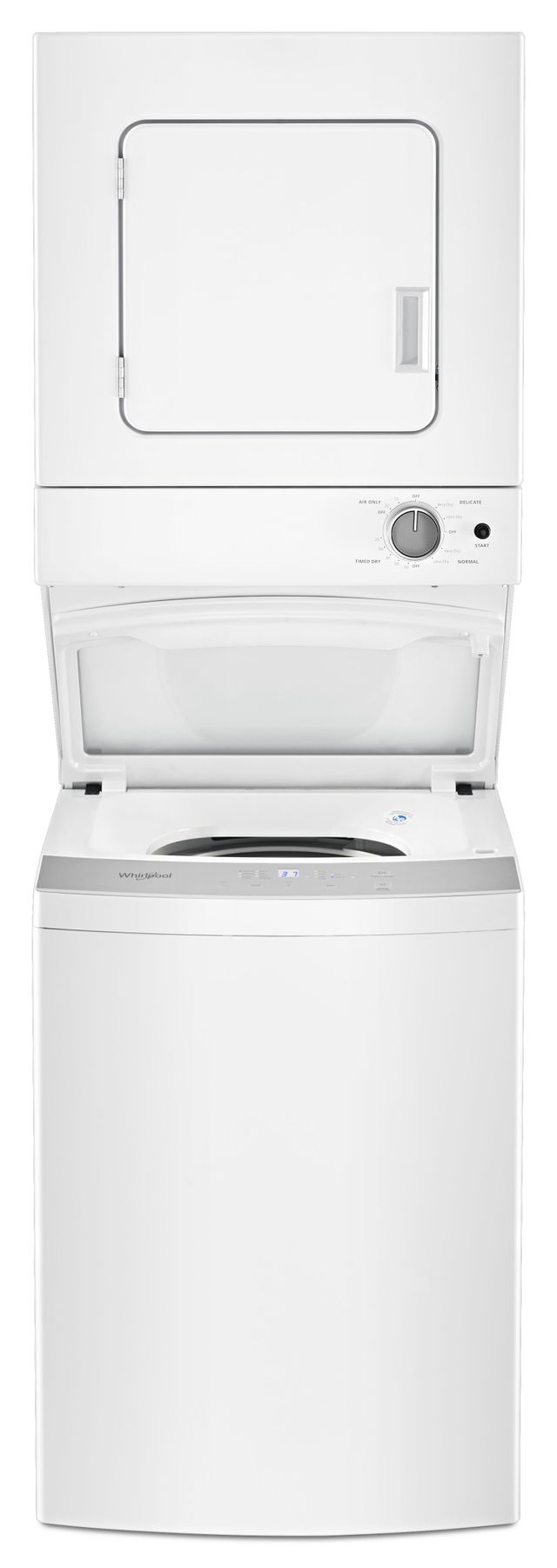 Whirlpool® 1.6 Cu. Ft. Washer, 3.4 Cu. Ft. Dryer White Electric Stacked Laundry-7