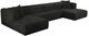 TOV Furniture Tarra 4-Piece Black Fluffy Oversized Modular U-Shape Sectional and Chaise-0
