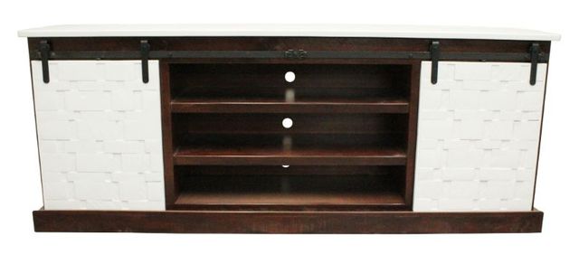 American Heartland Manufacturing Rustic 82" Two-Tone Mosaic TV Stand-1