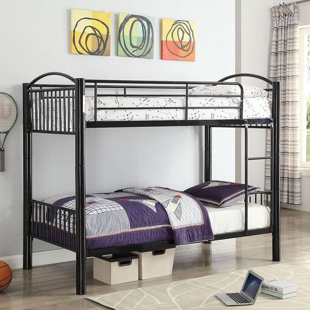 ACME Furniture Cayelynn Black Twin Over Twin Bunk Bed-1