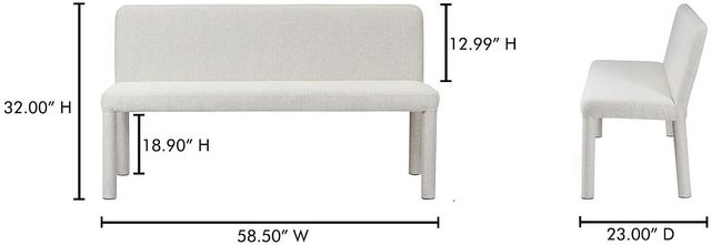 Moe's Home Collection Place Light Grey Dining Banquette-2