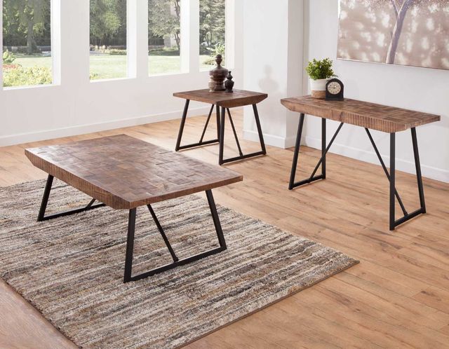 Steve Silver Co. Walden Brown Sofa Table with Black Base-1