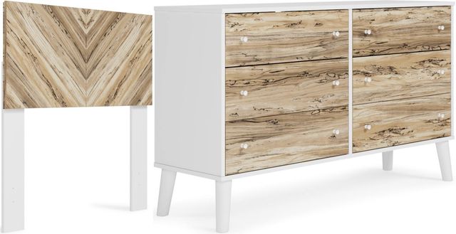 Signature Design by Ashley® Piperton 2-Piece Two-Tone Brown/White Twin Panel Headboard Bedroom Set-0