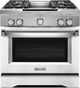 KitchenAid® Commercial Style 36" Pro Style Dual Fuel Range-Imperial White-0