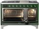 Ilve® Majestic III 48" Emerald Green Pro Style Dual Fuel Liquid Propane Range with Triple Glass Door and Chrome Trim-4