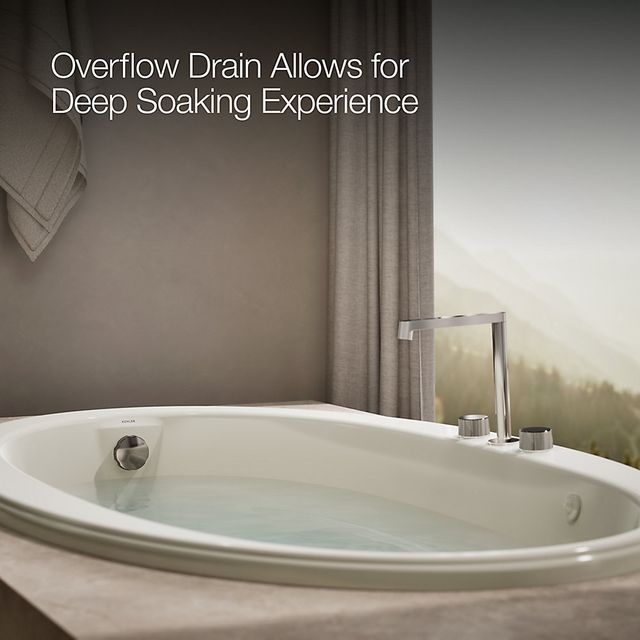 KOHLER® Sunward® Biscuit 66" x 42" Drop-In Whirlpool Bath-4
