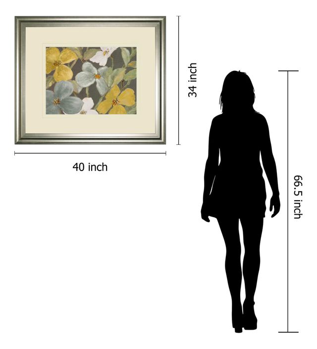 Classy Art “Garden Party In Gray 2” By Lanie Loreth Grey 34 in. x 40 in. Framed Print Wall Art-2