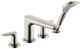 Hansgrohe Talis E Brushed Nickel 4-Hole Roman Tub Set Trim with Handshower-0