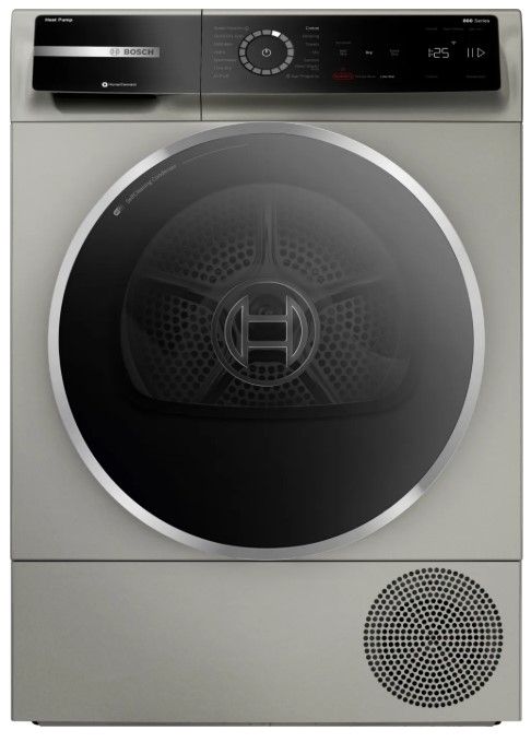 Bosch® 800 Series 4.0 Cu. Ft Pearl Steel Front Load Ventless Electric Dryer-0
