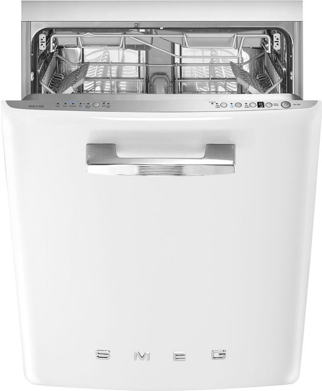 Smeg Retro-Style 24" White Built In Dishwasher-0