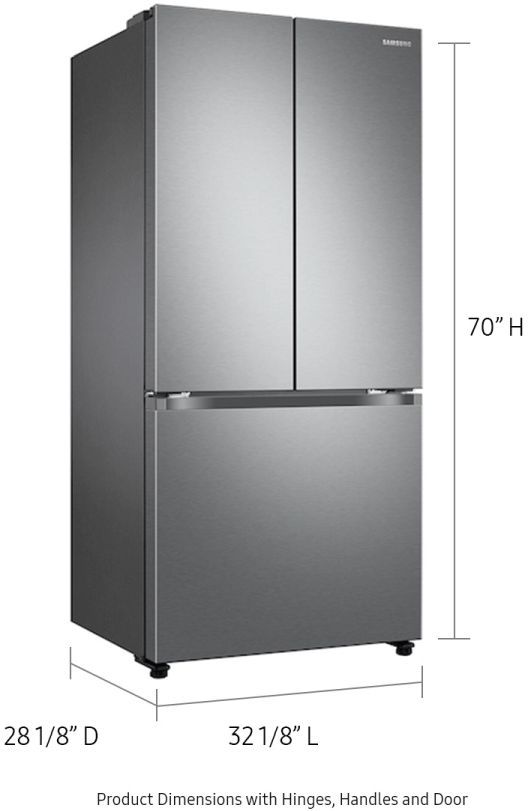 Samsung 32" 17.5 Cu. Ft. Fingerprint Resistant Stainless Look Counter Depth French Door Refrigerator -1