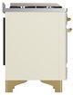 Ilve® Majestic III 40" Antique White Pro Style Dual Fuel Natural Gas Range with Solid Door and Brass Trim-3
