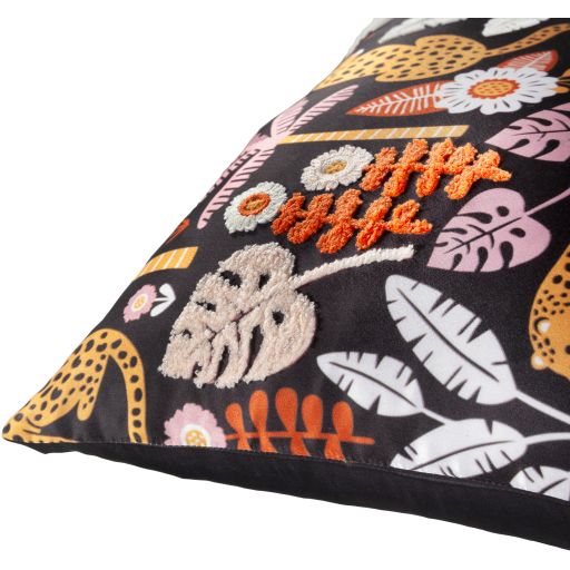 Surya Safari Bright Orange 20"x20" Toss Pillow with Down Insert-1