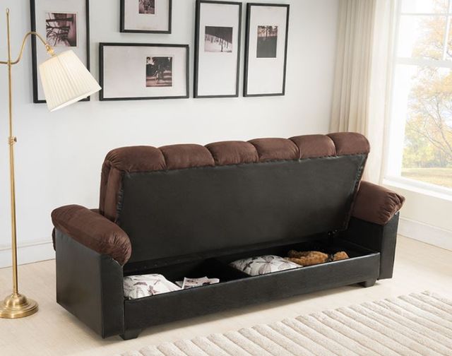 Milton Greens Stars Dark Brown Click Clack Futon Couch with Storage-2
